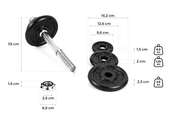 ZESTAW SZTANGIELEK EGIR 2x10 KG SPOKEY 944479