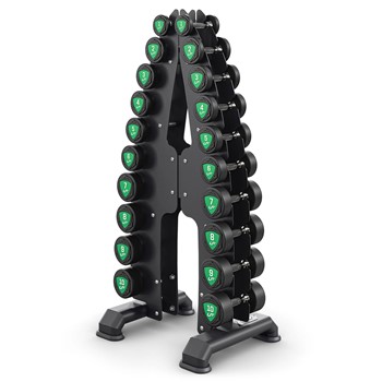 Zestaw hantli poliuretanowych 1-10kg skok co 1 kg