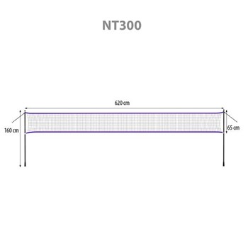 NT300 SIATKA DO BADMINTONA 600x60cm + POKROWIEC PEŁNY NILS