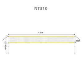 NT310 SIATKA DO BADMINTONA SŁUPKI TELESKOPOWE 600x60cm + POKROWIEC PEŁNY NILS