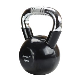 KETTLEBELL ŻELIWNY HMS 12KG BLACK UCHWYT CHROM