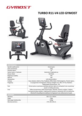 Rower Poziomy Gymost R11 V4 LED HRC