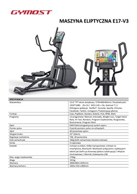TRENAŻER Magnetyczny GYMOST E17 V3 TFT 15,6"